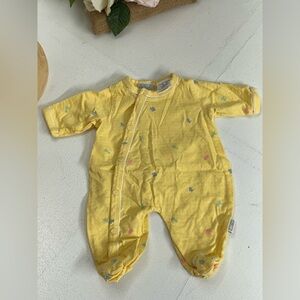 Yellow Baby Onesie with Multicolor Accents
